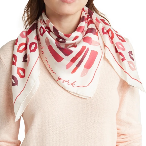 kate spade Accessories - Lipstick Party Silk Square Scarf from KATE SPADE NEW YORK